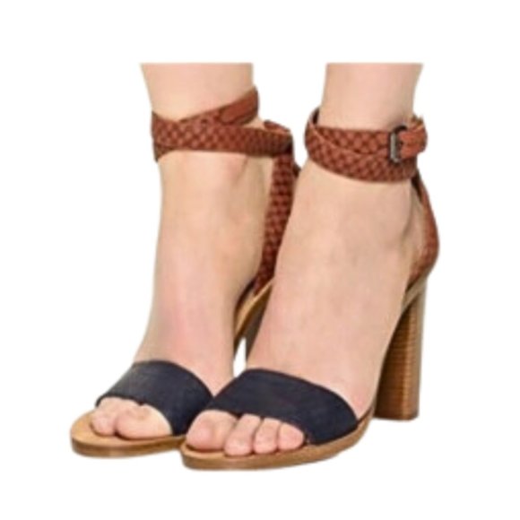 Vince Nava Snake Embossed Ankle-Wrap Heels | 9 - Picture 2 of 4